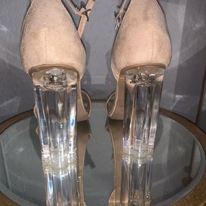Lucite / Suede Heels - Size 6.5
